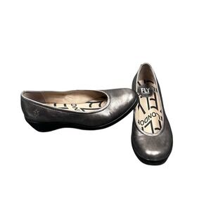 Fly London Womens Slip On Gray Wedge YAZ Shoes EU 38 US Size 7.5